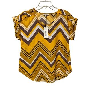 NWT Mileage Yellow Chevron Blouse
